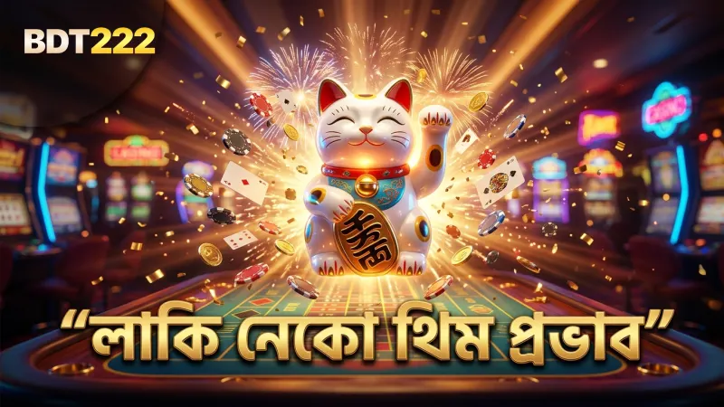 লাকি নেকো থিমের জাপানি বিড়াল প্রতীক শক্তিশালী প্রভাব ফেলে
