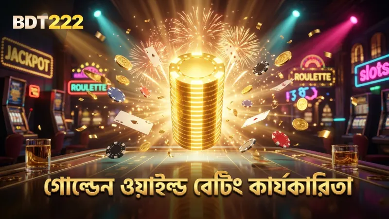গোল্ডেন ওয়াইল্ড সিম্বল সহ মেগা এস এর বেটিং লেভেল কার্যকারিতা।