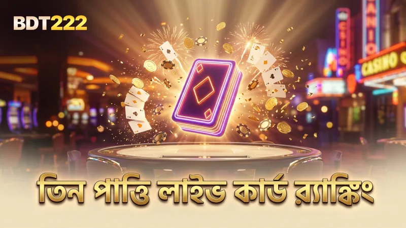 তিন পাত্তি লাইভ মোবাইল গেমের বেসিক কার্ড র্যাঙ্কিং দেখানো হচ্ছে